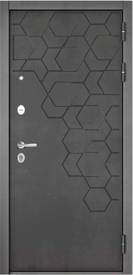 Входная дверь Mastino PP2 Trust Eco PP антрацит букле/бетон темный/белый софт (86x205, левая)