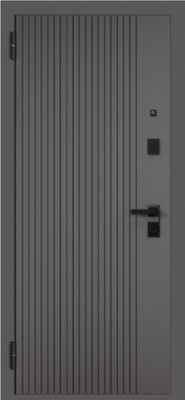 Входная дверь Mastino PP4 Trust Eco PP черный муар металлик/оскуро веллюто/белый софт (96x205, левая)