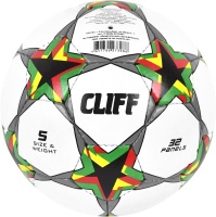 Футбольный мяч CLIFF CF-63 (размер 5, PU Grippy, белый/серый) - 