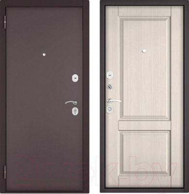Входная дверь Mastino Номе Eco VO MP1 шоколад букле/бьянко ларче (86x205, левая)