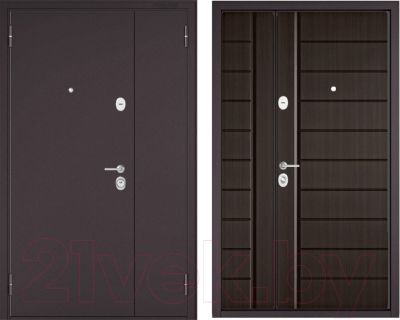 Входная дверь Mastino Mega Mass MP1 MP шоколад букле/венге (120x205, левая)