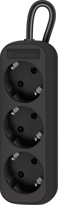 Удлинитель Defender M350 / 99323 (5м, 3 розетки, черный)
