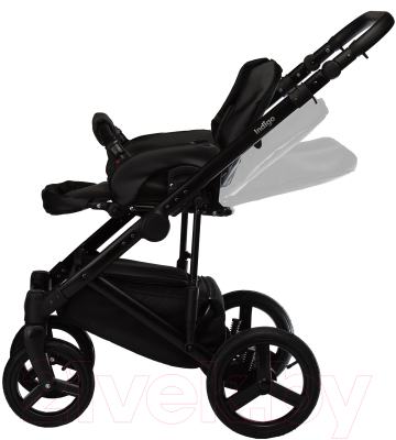 Детская универсальная коляска INDIGO Tour Eco 2 в 1 (Te 01, черная кожа/бежевая кожа)