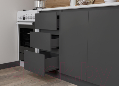 Кухонный гарнитур Артём-Мебель Мэри ДСП 1.4м без столешницы (серый графит)
