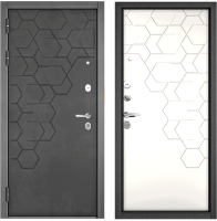 Входная дверь Mastino PP1 Trust Eco PP антрацит букле/бетон темный/белый софт (86x205, левая) - 