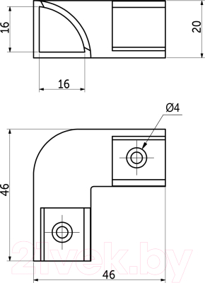 Изображение товара Угол профиля для светодиодной ленты AKS Orion-1616C (белый)