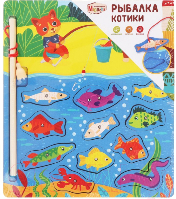 Развивающий игровой набор Mapacha Рыбалка Котики / 962182