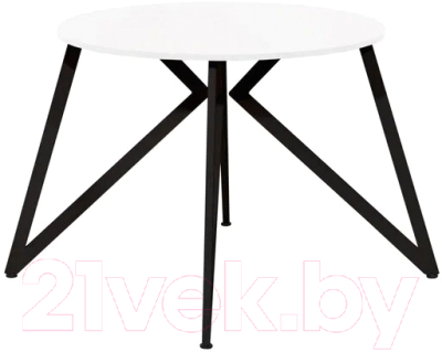 Обеденный стол Millwood Женева Л18 D90 (белый/металл черный)