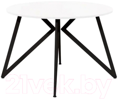 Обеденный стол Millwood Женева Л18 D120 (белый/металл черный)