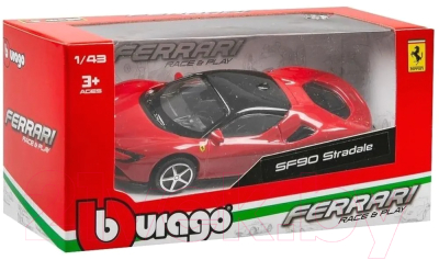 Масштабная модель автомобиля Bburago Ferrari SF90 Stradale / 18-36911 (красный)
