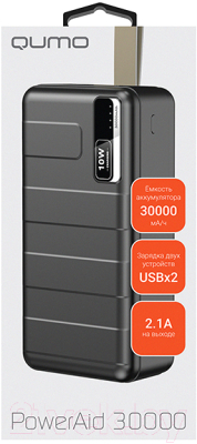 Портативное зарядное устройство Qumo PowerAid T6000 30000mAh / Q42792 (черный)
