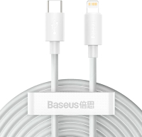 Кабель Baseus Simple Wisdom Data Cable Kit Type-C to iP PD 20W / TZCATLZJ-02 (1.5м, белый) - 