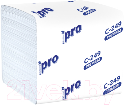 Туалетная бумага PROtissue 2-х слойная листовая / С249 (250 листов)
