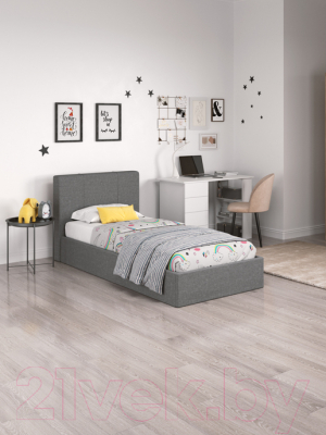 Односпальная кровать AMI Марсель (светло-серый)