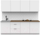 Готовая кухня Интермебель Микс Топ-8 2.4м (белый премиум/дуб вотан) - 