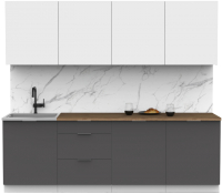 Кухонный гарнитур Интермебель Микс Топ-8 2.4м (белый премиум/графит серый/дуб вотан) - 