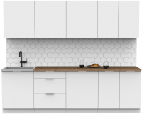 Кухонный гарнитур Интермебель Микс Топ-9 2.6м (белый премиум/дуб вотан) - 
