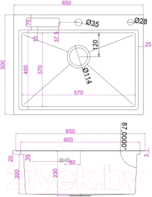 Мойка кухонная Avina Zepein Professional PVD D6550HD (графит)