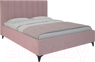 Двуспальная кровать Боринское Мебель Венеция 160x200 ПМ Velutto (розовый)