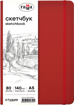 Скетчбук ГАММА Студия / 50S01B780IW (80л, винный)