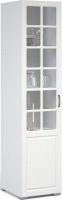 Шкаф-пенал с витриной Империал Лацио 1д левый (бронза/белое дерево) - 