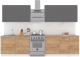 Готовая кухня Интермебель Микс Топ-9 2.6м (графит серый/дуб крафт золотой/дуб вотан) - 