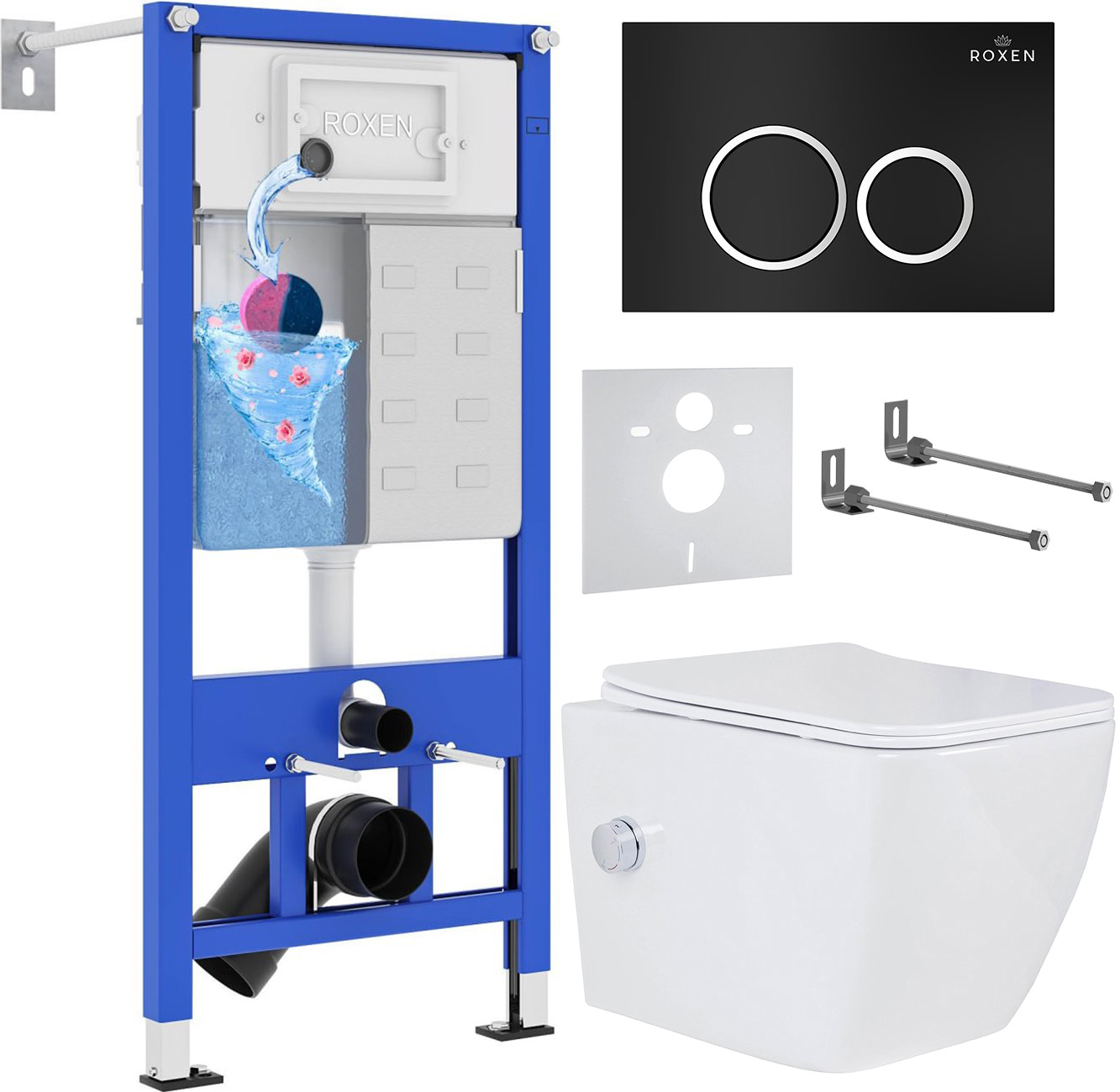 Инсталляция с унитазом подвесным Roxen StounFix Slim 508149