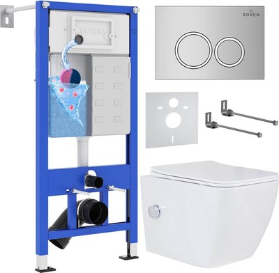 Унитаз подвесной с инсталляцией Roxen StounFix Slim 521082 - 