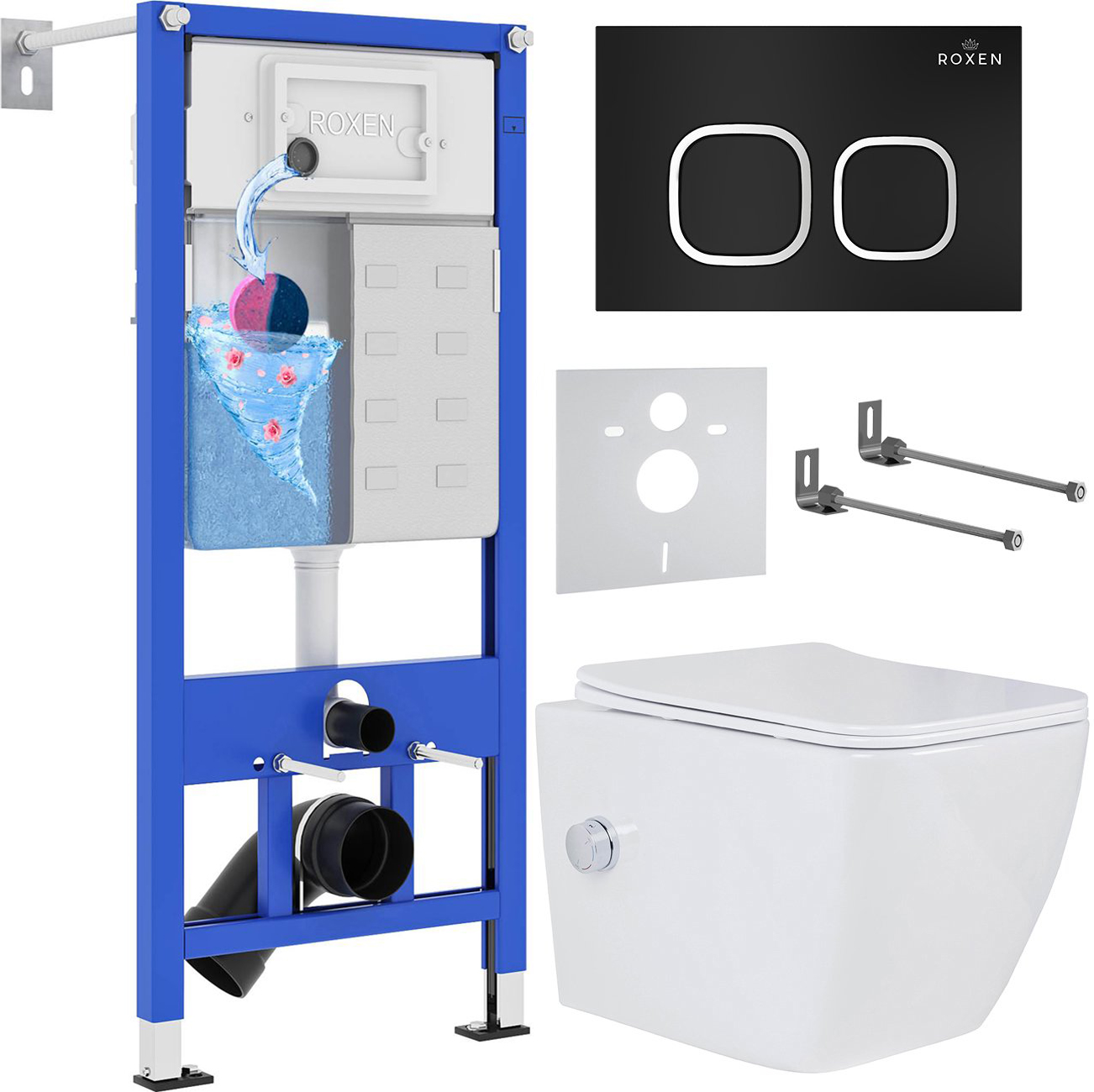 Инсталляция с унитазом подвесным Roxen StounFix Dual Fresh 546731
