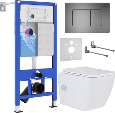

Унитаз подвесной с инсталляцией, StounFix Slim 623444
