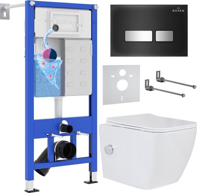 

Унитаз подвесной с инсталляцией, StounFix Slim 649838