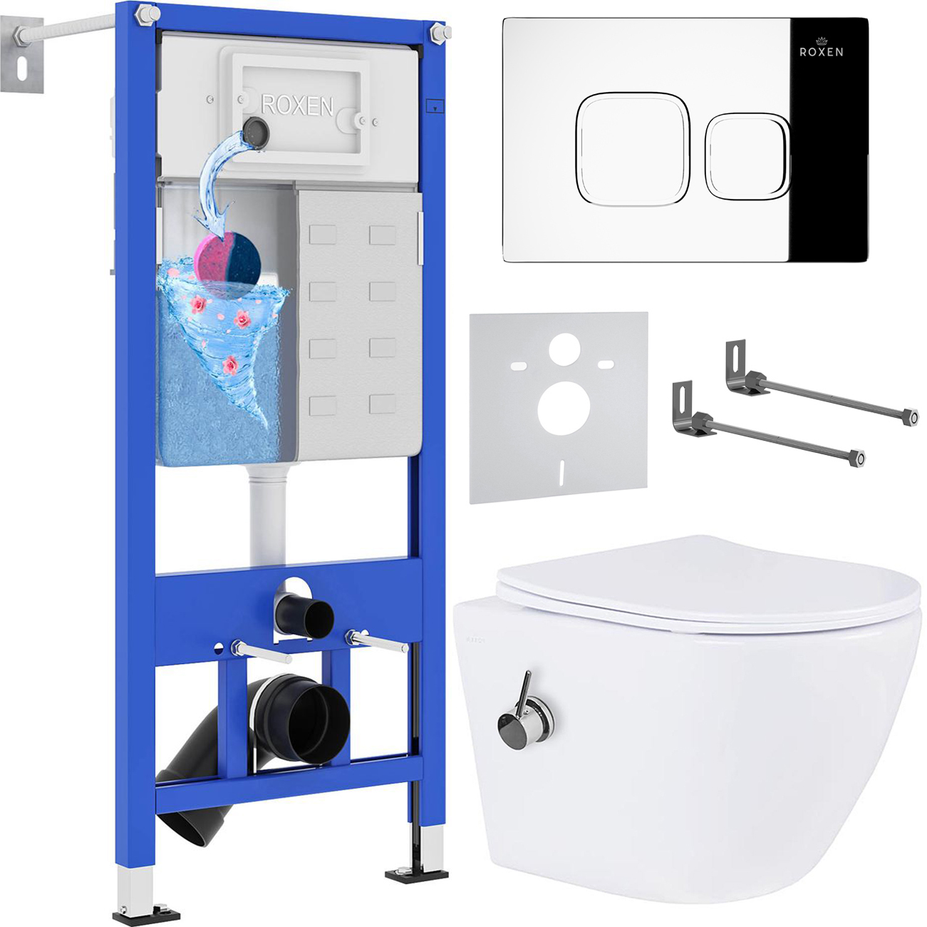 Инсталляция с унитазом подвесным Roxen StounFix Slim 942567