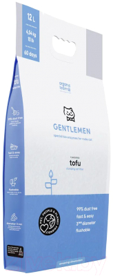 Наполнитель для туалета Organic Team Tofu Gentlemen комкующийся для джентльменов (12л/4.54кг)