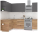 Кухонный гарнитур Интермебель Микс Топ-14 1.9x1.6м левая (графит серый/дуб крафт золотой/дуб вотан) - 