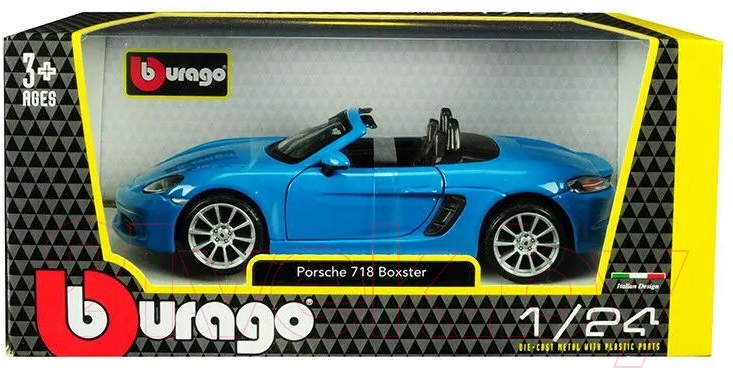 Автомобиль игрушечный Bburago Porsche 718 Boxster / 18-21087BU