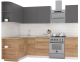Готовая кухня Интермебель Микс Топ-15 2.0x1.6м левая (графит серый/дуб крафт золотой/дуб вотан) - 