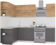 Кухонный гарнитур Интермебель Микс Топ-15 2.0x1.6м левая (дуб крафт золотой/графит серый/дуб вотан) - 