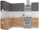 Готовая кухня Интермебель Микс Топ-16 2.1x1.6м левая (графит серый/дуб крафт золотой/дуб вотан) - 
