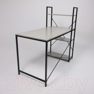 Письменный стол AksHome Onyx (бетон/черный металл)