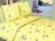 Комплект постельный для малышей Акварелька Зайки серые №085 (бязь, белый/желтый) - 