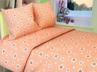 Комплект постельный для малышей Акварелька Звездочки №144 (бязь, персик) - 