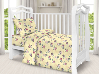 Комплект постельный для малышей Акварелька Мишки во сне №1835/1 (бязь, желтый) - 