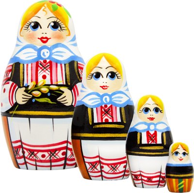 

Матрешка сувенирная, В белорусской вышиванке с колосками / 4046