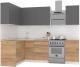 Готовая кухня Интермебель Микс Топ-22 2.0x1.42м левая (графит серый/дуб крафт золотой/дуб вотан) - 