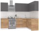 Готовая кухня Интермебель Микс Топ-23 2.1x1.42м правая (графит серый/дуб крафт золотой/дуб вотан) - 