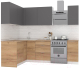 Кухонный гарнитур Интермебель Микс Топ-24 1.9x1.52м левая (графит серый/дуб крафт золотой/дуб вотан) - 