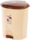 Миниатюра изображения товара Мусорное ведро Эльфпласт 110 с педалью (7л, бежевый/коричневый)