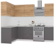 Кухонный гарнитур Интермебель Микс Топ-25 2.0x1.52м левая (дуб крафт золотой/графит серый/дуб вотан) - 