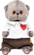 Мягкая игрушка Budi Basa Басик Baby в рубашке с сердечком / BB-129 - 