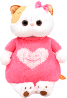 Мягкая игрушка Budi Basa Кошечка Ли-Ли в вязаном платье с сердцем / LK24-136 - 